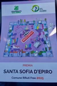 Santa Sofia d’Epiro riceve il riconoscimento “Comune Rifiuti Free” 2025